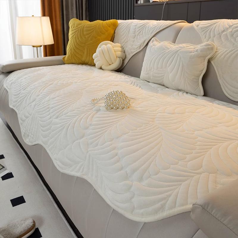 Irregular Special-shaped Sofa Cushions, All-season Universal Non-slip Winter Short Plush Cushions, Leather Sofa Covers, Backrest Towels