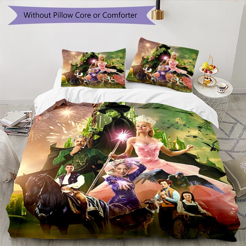 3pcs Wicked pattern bedding set duvet cover set includes duvet cover &pillowcases, perfect all season bedroom decoration & gift