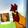 10cm Creative Peeping Rooster Window Corner Decor Acrylic Balcony Ornament