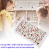 Mini Dollhouse Simulation Pocket sized Furniture Wooden Printed Bed 1/12 Model Ornament(Bed )