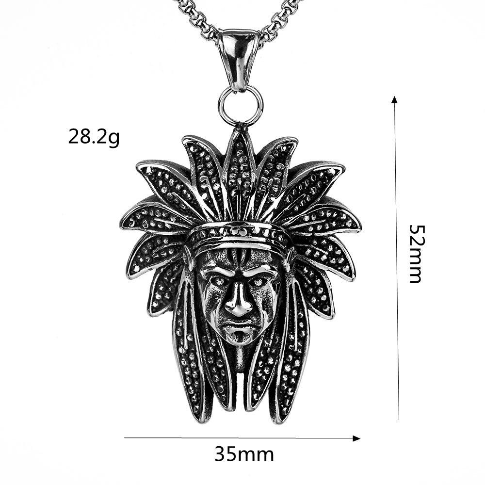 Men's Retro Indian Chief Stainless Steel Pendant