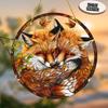 1pcs Fox Pattern Suncatchers Stained Window Hanging Colorful Suncatcher for Indoor Home Bedroom Decor, Four Seasons Decoration