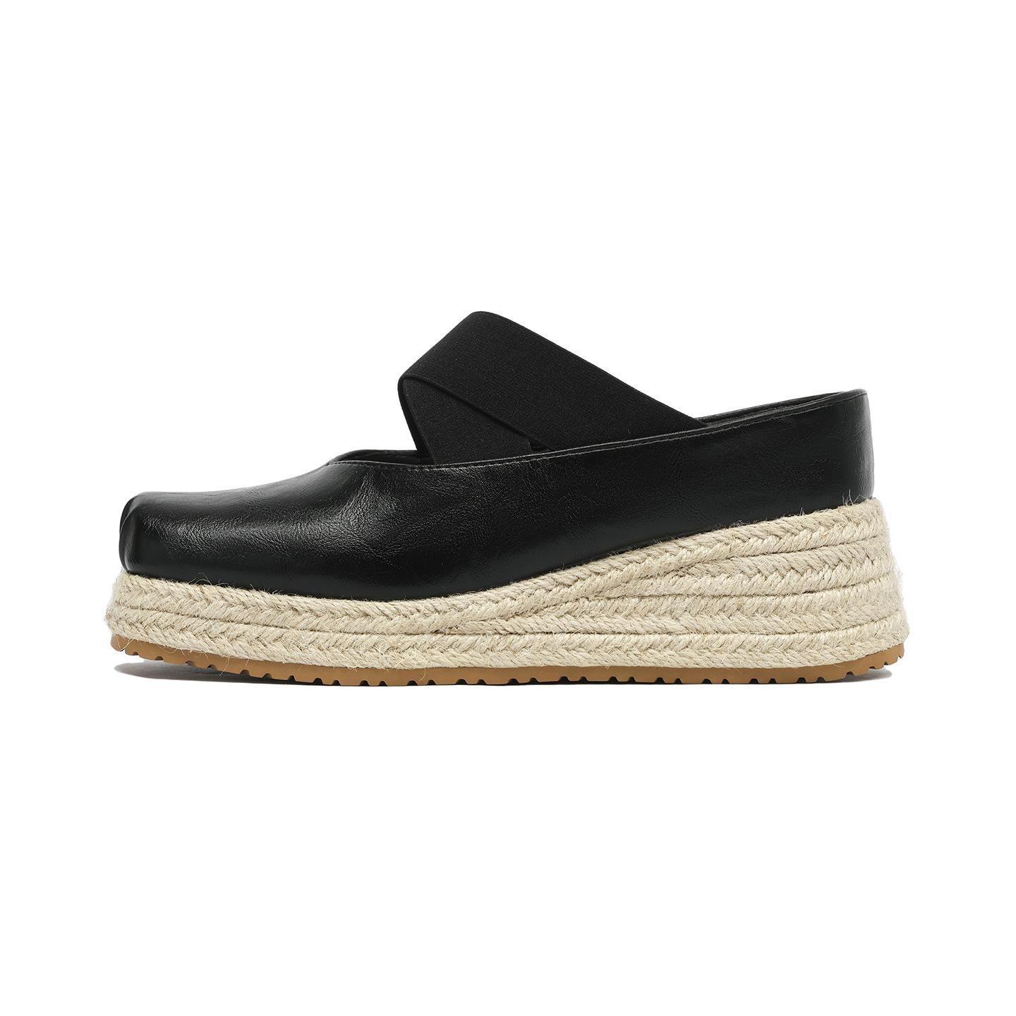 

Корейская версия полушлепанцев баотоу женские 2025 новые летние квадратный носок балетные с перекрестными ремешками средний каблук толстый каблук уличные сандалии 39 чёрный