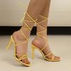 Foreign Trade Pointed Open-toed Cross-strap High Heels 2025 New Stiletto Sexy Fairy Large Size Women's Sandals