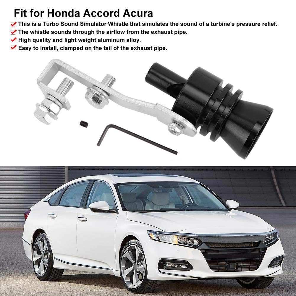 1 x Turbo Sound Simulator Pfeife, Qii lu Aluminiumlegierung Turbo Sound Pfeife Schalldämpfer Auspuffrohr Simulator Pfeife Passform (Schwarz)