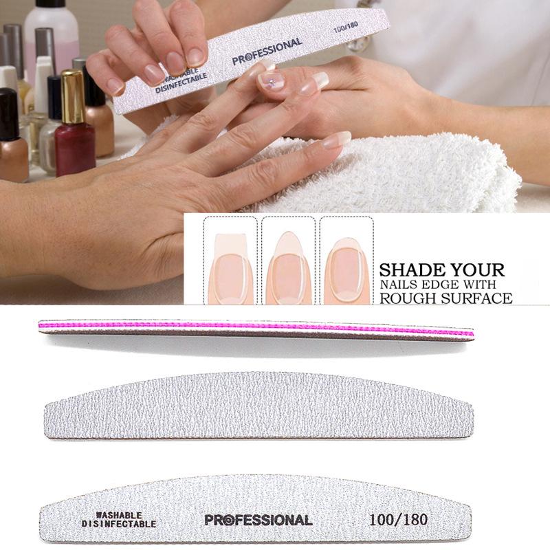 High-Quality Professional Half-Moon Nail File, Purple Core, Wear-Resistant with Teeth