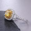 Dazzling Yellow Zircon Stone Wedding Party Ring Micro Paved   CopperProposal Engagement Ring Jewelry Gifts