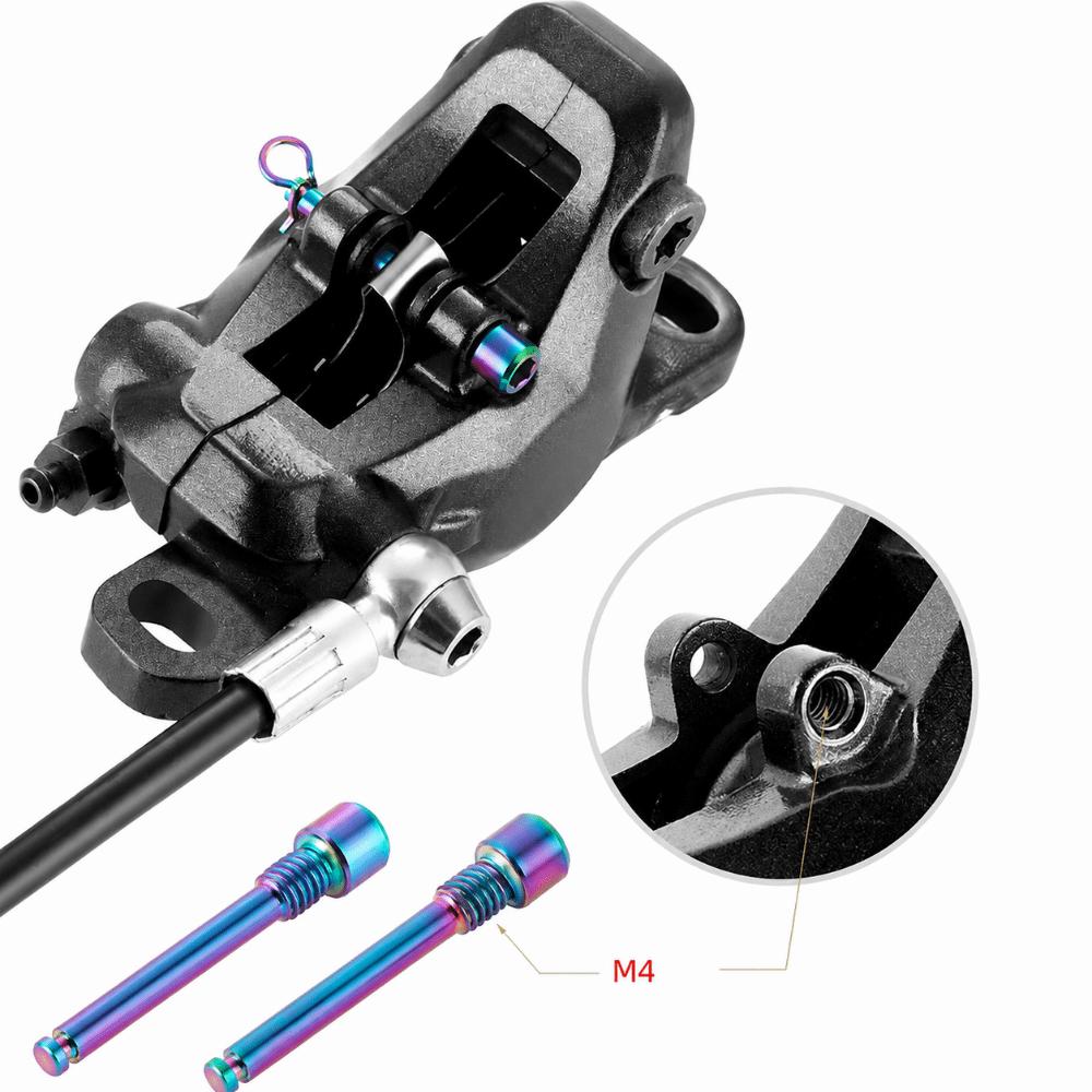 2 Sets M4 Threaded Disc Brake Caliper Bolts 31mm Length Caliper Screws  for Road Bicycle