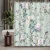 1 st elegant klassiskt duschdraperi med piongren och skata i kinesisk stil, dekorativt tryckt duschdraperi med krok