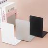 2Pcs Metal Bookends Solid Color Sturdy Metal Construction Anti-Slip Pad Design Desktop