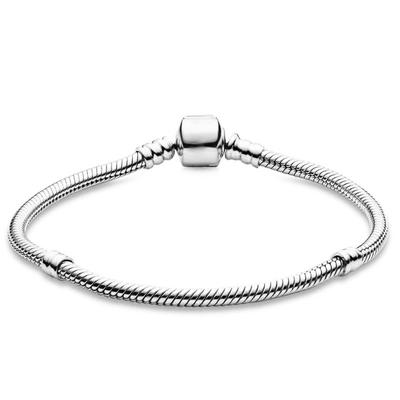 925 Sterling Silver Bracelet for Women DIY Charms Beads Snake Link Chain Classic Wrist Jewelry