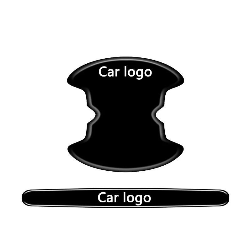 8Pcs Car Door Bowl Handle Protector Sticker Anti-scratch Trim Strip For Volvo RDESIGN XC60 XC90 S60 S80 S60L V40 V60 AWD V90 V70