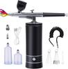 BKJANYO Rechargeable Airbrush Compressor with USB Type-C, 0.3mm Nozzle, for Airbrush Painting, DIY, and Painting (Black)