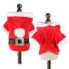 Pet Christmas Costume Santa Outfit Small Dogs Cats Warm Holiday Party Dress-Up Suit