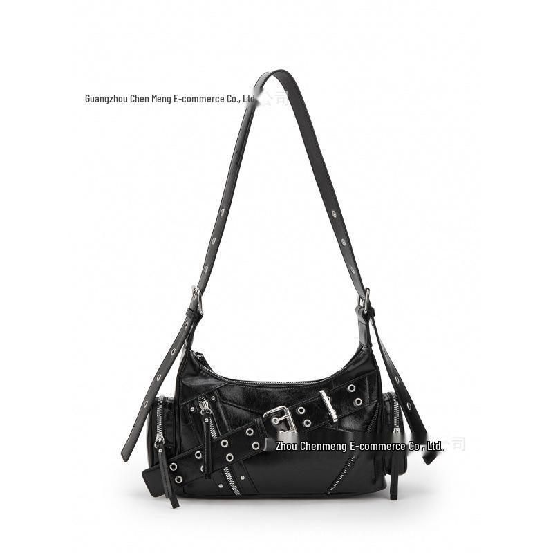 2026 Women's Retro Motorcycle Single Shoulder Bag - Large Capacity Versatile PU Leather Crossbody