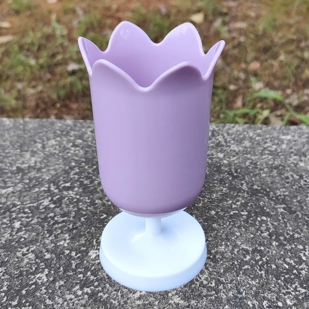 Multi-functional Plastic Pen Holder Tulips Shape Desktop Organizer Storage Bucket Makeup Brush Holder Gift