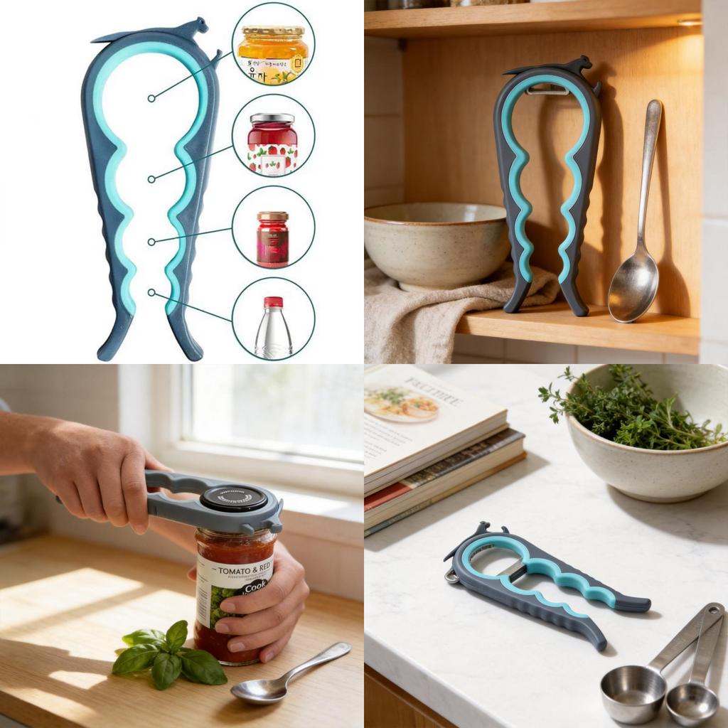 Multifunction Can Opener With Non Slip Grip For Kitchen And Home Use