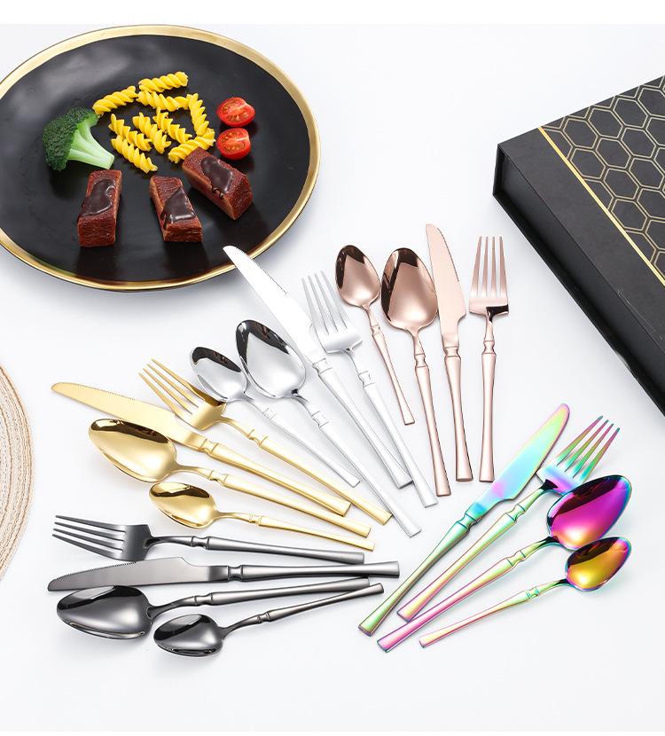 Slim Waist Stainless Steel Cutlery Set: Knife, Fork, Spoon for Western Cuisine