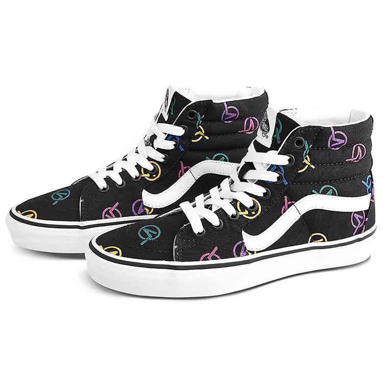 Vans Sk8 Casual Comfortable High-Top Skate Shoes Unisex Sneakers Black Multicolor VN0A4BV616Y