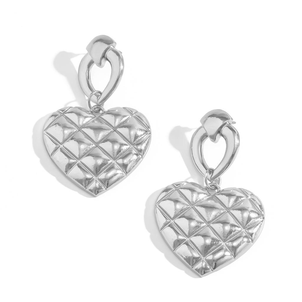 Wind Liquid Love-shaped Fringed Stud Earrings Female, Creative Splicing Lava Earrings Ear