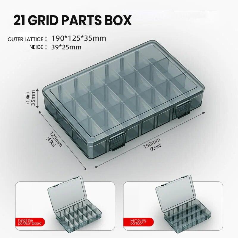 Plastic Tool Parts Box Storage Screw Box Tool Classification Electronic Component Drill Bit Accessories Thickened Grid Box