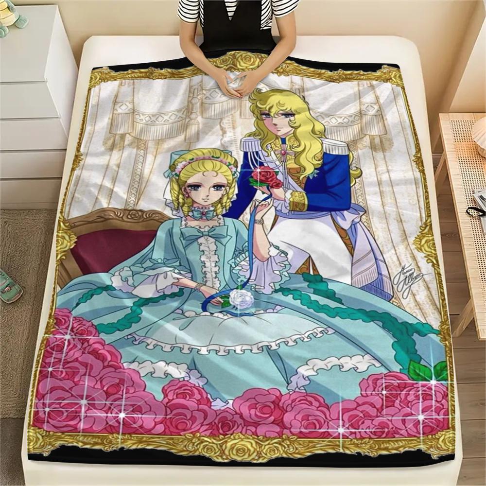 

1PC Versailles Rose Print Flannel Blanket, High quality Comfortable for All Seasons, Home Decor, Warmth and Comfort, Perfect for Christmas Gifts238 80cm x 120cm