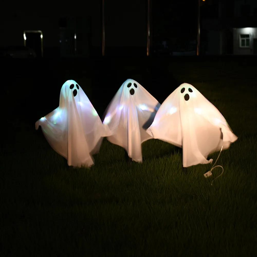 Halloween Props, Colorful Lights, Small Ghosts, Black and White Decorations, Bar and Haunted House Decorations
