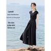 XWI Women's Lyocell Blend V-Neck Short Sleeve Little Black Dress