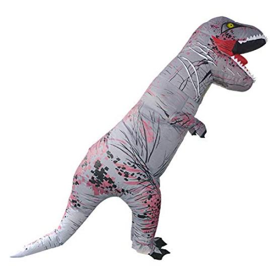 Leafdeer Adult Tyrannosaurus Inflatable Cosplay Costume Suit, T-REX (Gray)