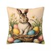 Easter Rabbit Pillow Cover Colorful Egg Funny Pillow Case Soft Graphic Cushion Cover Pillowcases For Sofa Home Decorative