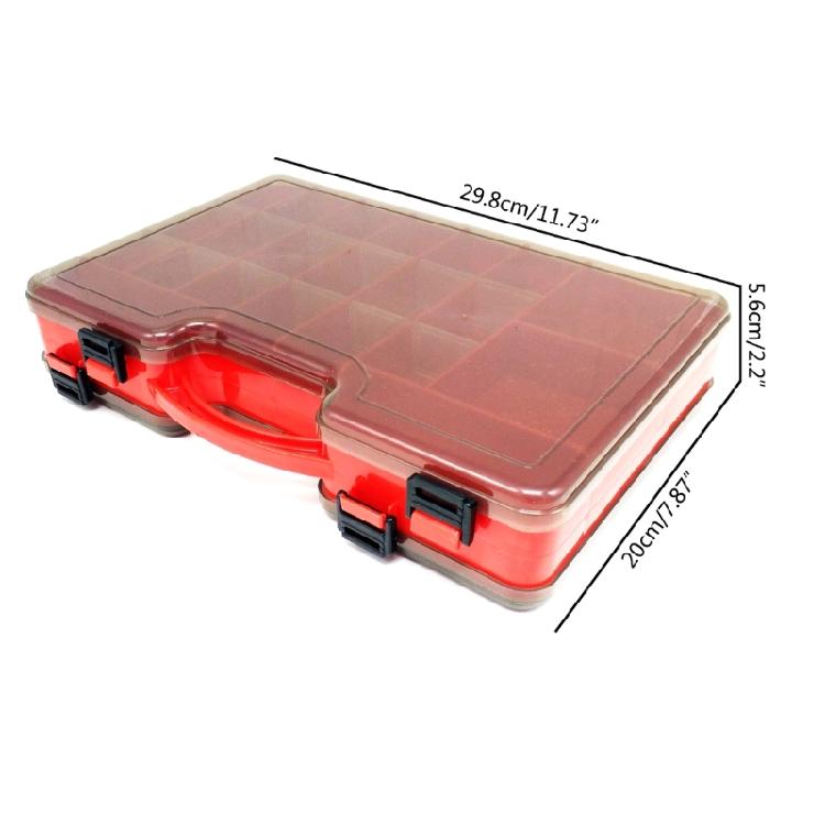 Double Sided Fishing Tackle Box Plastic Fishing Lures Baits Box Easy to Use