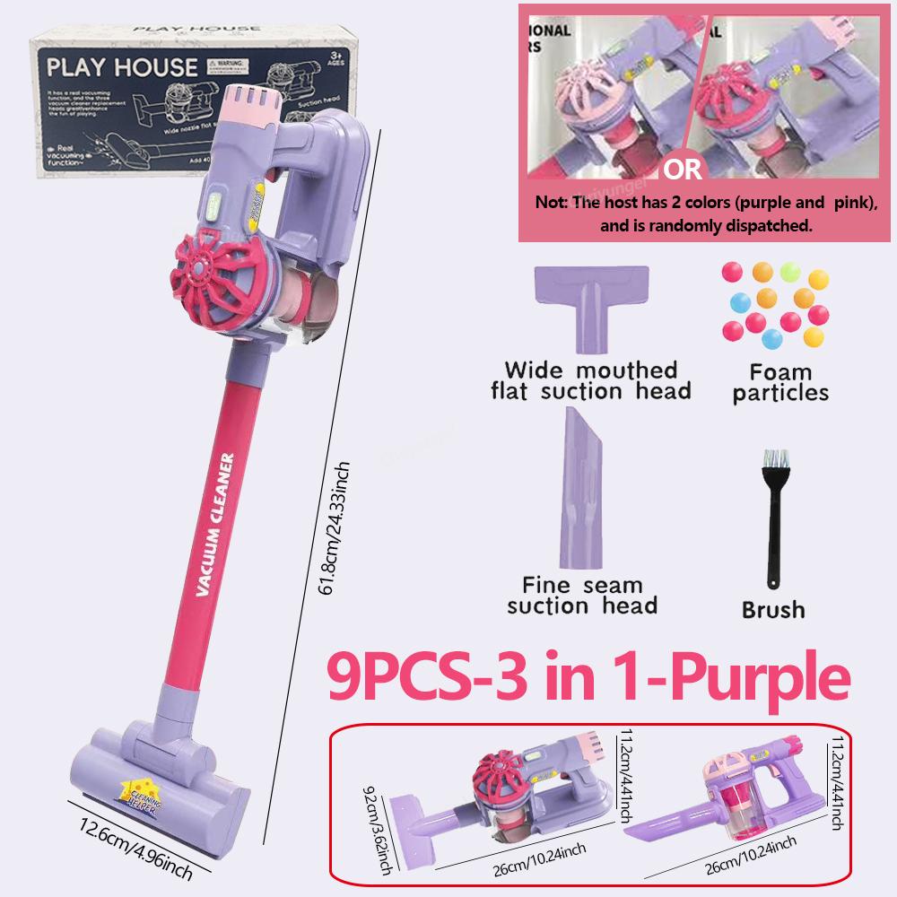 Kids Vacuum Cleaner Toy Electric Realistic Pretend Play Housekeeping Cleaning Set Educational Gift for Toddlers Boys Girls