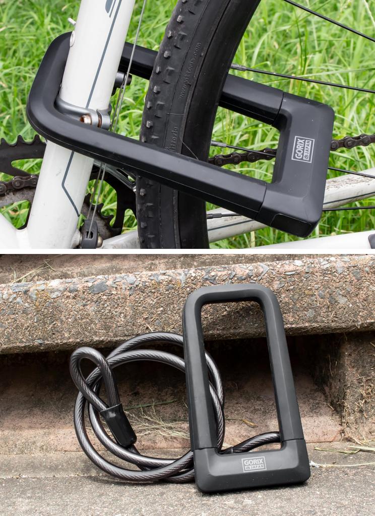 GORIX U-Lock, Bicycle Wire Lock with Key, High Strength and Durability, Anti-Theft Lock for Road Bikes, Cross Bikes, and Electric Bikes (GL-ULOCK)