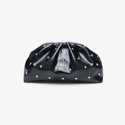Fashionable and Simple Single-shoulder Clip Bag Mushroom Nail Chain Pleated Hand-held Women's Bag