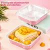 Set da 10 Teglie per Panettone con Coperchi e Cucchiaini Teglia Quadrata in Foglio di Alluminio Antiaderente Contenitore per Pane Teglie per Torta Resistenti al Calore