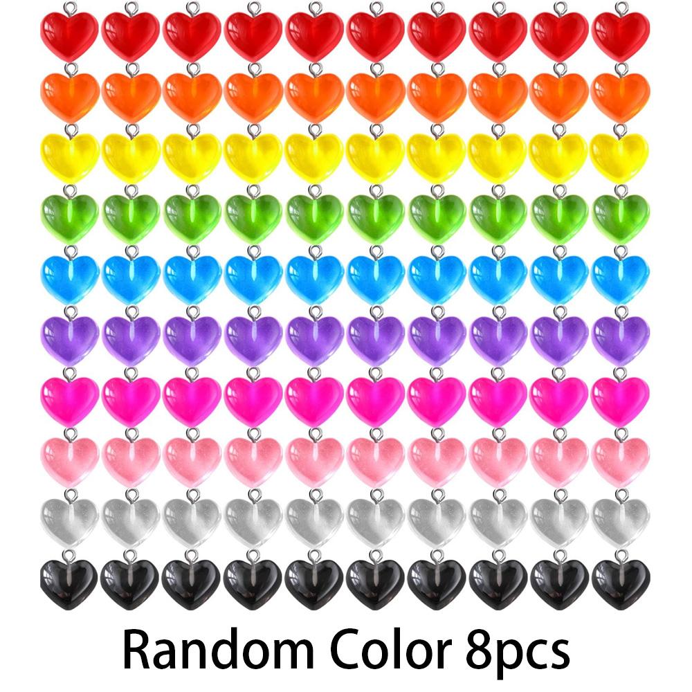 

8/16/32 шт. Подвеска в форме сердца из смоляного материала, разноцветная подвеска в виде любви, браслет-цепочка для ног на лето и пляж 8pcs