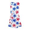 Women's Summer Casual Square Neck Independence Day Printed Dress Sleeveless Dress With Pockets