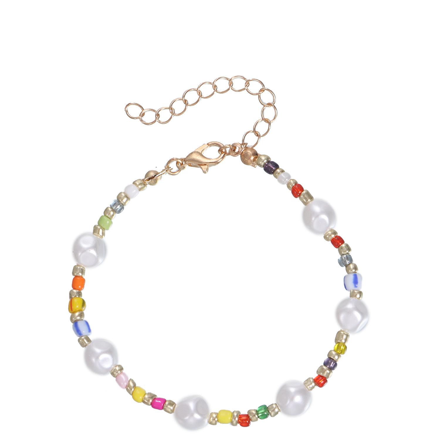 

Handmade threading colored rice bead bracelet, popular temperament personalized jewelry золотой