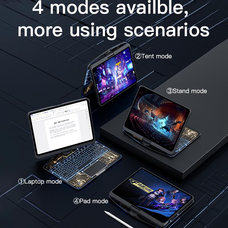 IFacemall InStock  Multi-Angle Adjustable 360° Rotated Keyboard Case for 360 case ipad Pro 11inch ipad 10.2/10.9 Inch I Pad