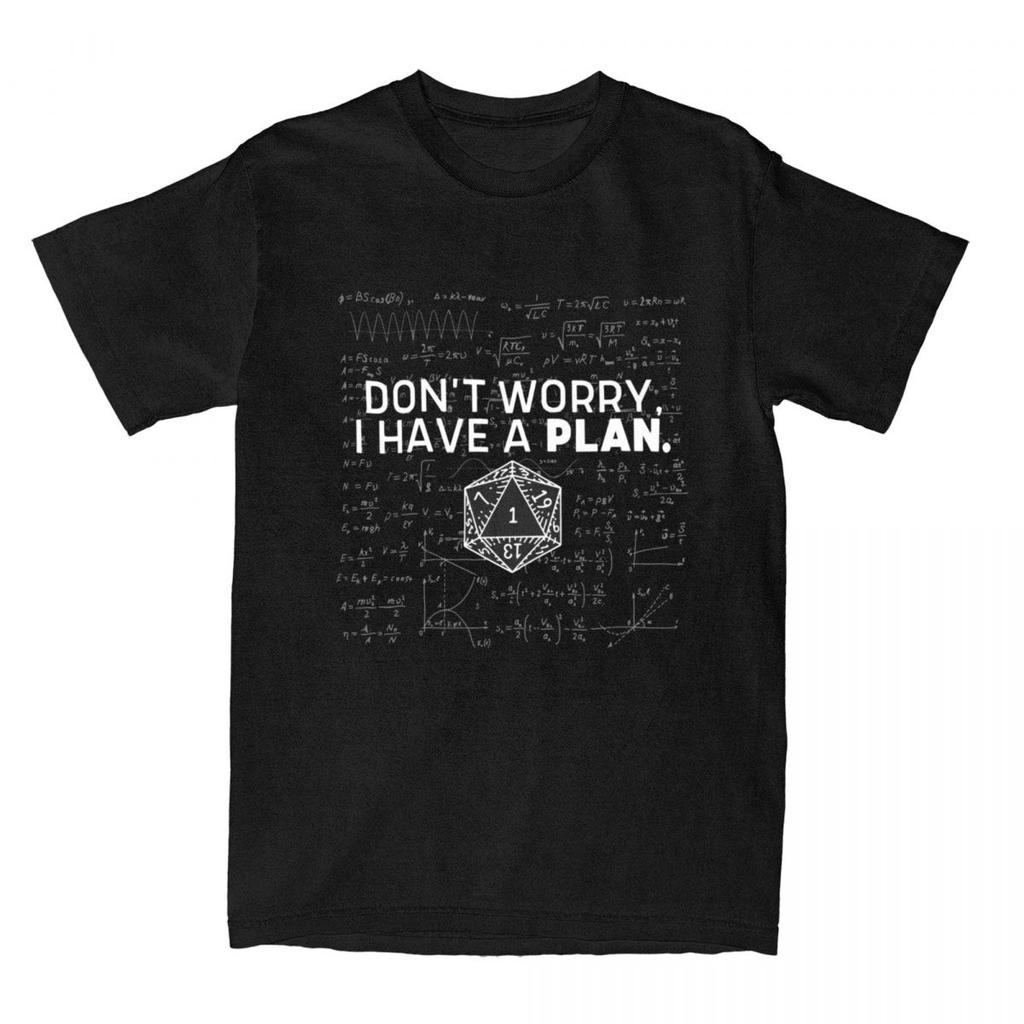 Don't Worry, I Have A Plan T Shirt Mathematics Equation Print Harajuku T-Shirts Short-Sleeve Tops Summer Cotton Plus Size Tees