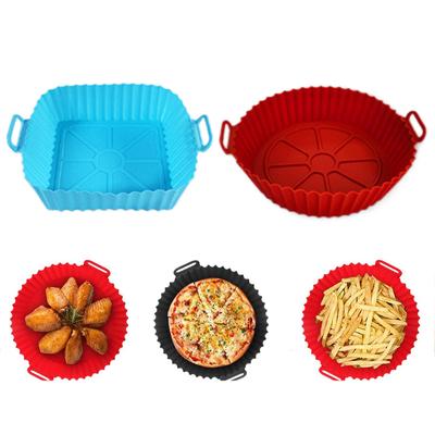Silicone Fryer Mold Air Fryer Silicone Liners Pot Reusable Baking Tray Non-stick Pizza Pan Oven Kitchen Household Accessory TMZ