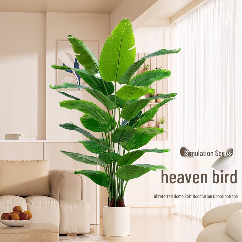 Large Artificial Traveler's Palm and Bird of Paradise Potted Tree for Indoor Decoration
