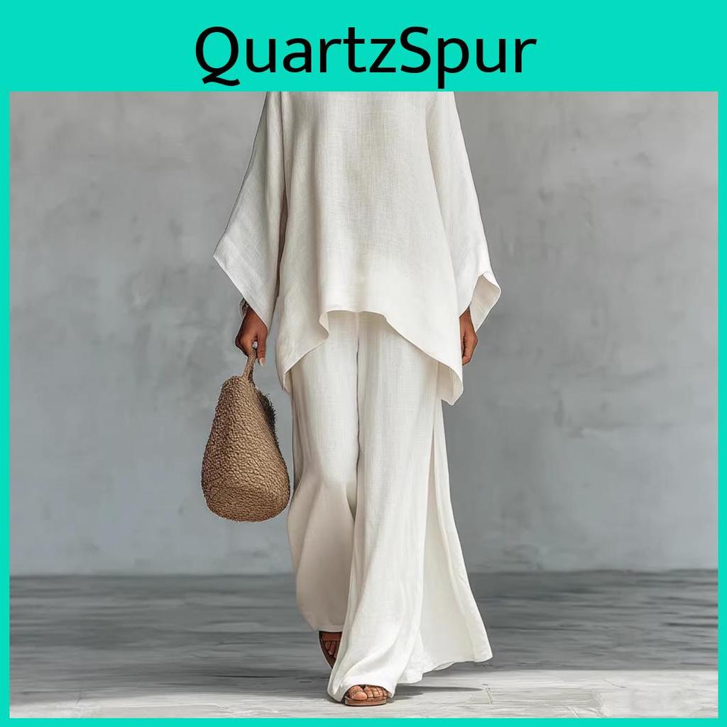 2026 Dames Europees Elegante Stijl Losse Blouse Wijde Broek Set