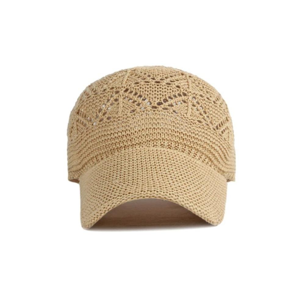 Retro Knitted Baseball Cap Adjustable Sun Hat Versatile Mesh Hat  Unisex
