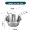 304 Stainless Steel Portable Sherpa Bowl: Multi-purpose, Foldable, Hangable Over Open Flame for Outdoor Camping and BBQ - Soup Cup