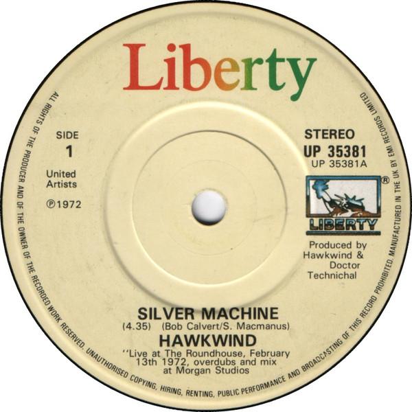 

7-дюймовая пластинка HAWKWIND - Silver Machine UP35381 LIBERTY UK Рок Б/У
