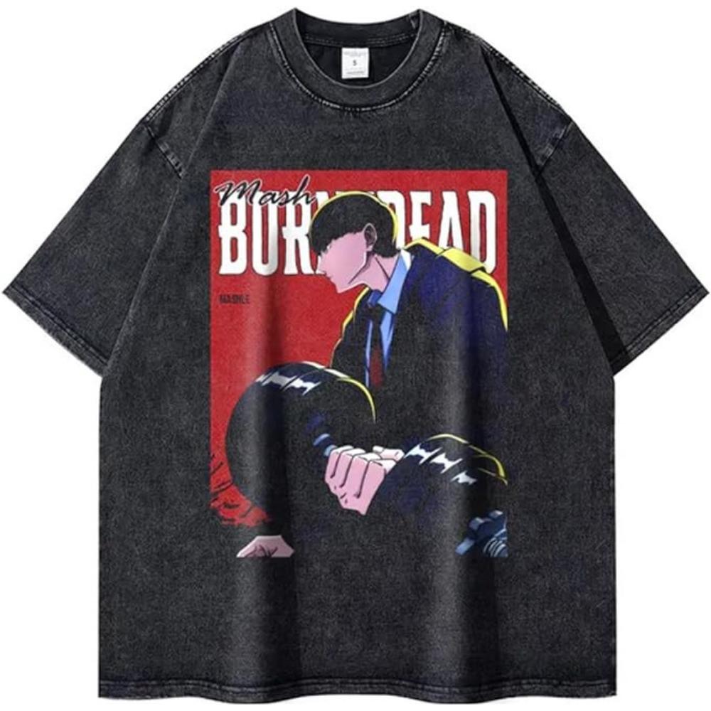 Washed Oversized T-shirt Japanese Anime Baki Graphic T Shirt Cotton Short Sleeves Tees Tops Clothing
