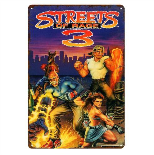 Streets Of 3 Retro Video Game Metal Poster Tin Sign 2030cm 20x30cm（7.8x11.8inch）