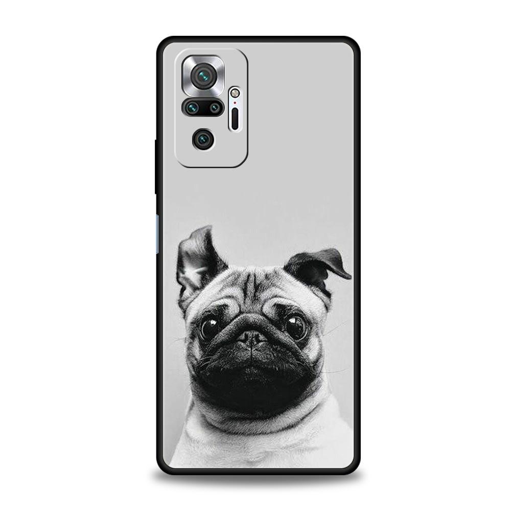 Animal Black Pug Close Up Phone Case For Xiaomi Redmi Note 14 13 5G 10 11 12 Pro Plus 4G 14C 13C 12C 10C Black Cover