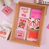 46 pcs/Box Cartoon Cute Cherry Stickers, Fruit Journal Diary Stickers Luggage Notebook Headset Cup Water Bottle Sticker